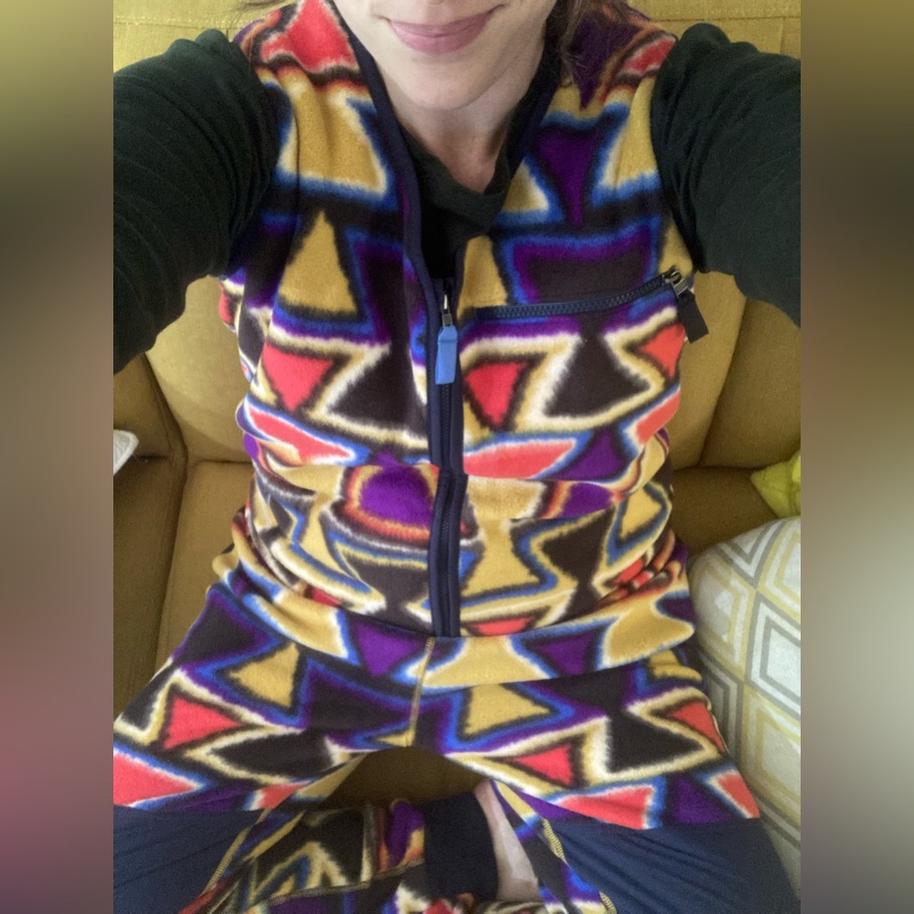 🛑Patagonia Synchilla Jumpsuit Fleece-Lab Patched Vision Quest Big:Catalan Coral - Picture 7 of 8